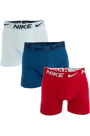 Nike Mens Dri-FIT Essential Micro 3 Pack Boxer Trunks in White blue red - - Size Large