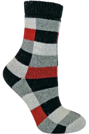 Sock Snob Womens - Ladies Checkered Patterned Breathable Wool Blend Socks - Silk - Size UK 4-6.5