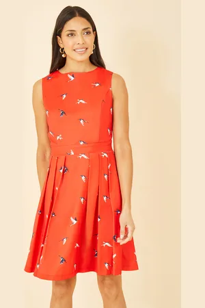 Mela Womens Swallow Print Skater Dress - Size 16 UK