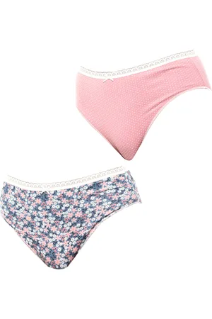 Janira Womens Pack of 2 Brislip Coquettes Cotton Panties JPB3 Women - - Size Large