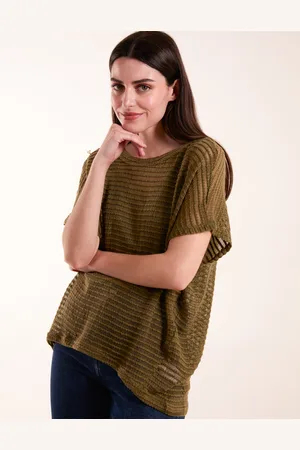 Blue Vanilla Womens Crochet Batwing Oversized Top - - Size Small/Medium