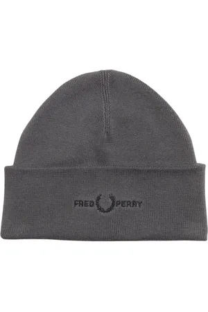 Fred Perry Mens Graphic Logo Gunmetal Beanie - One Size