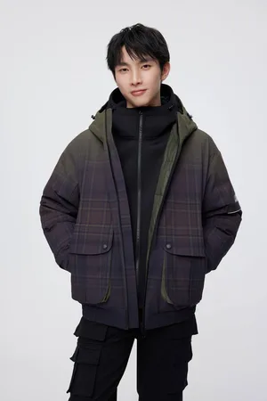 Bosideng Mens Short Goose Down Jacket With Hood - - Size Large