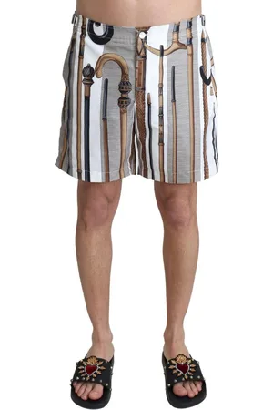 Dolce & Gabbana Mens Walking Stick Beachwear Shorts Swimshorts - Size IT 48 (Mens)