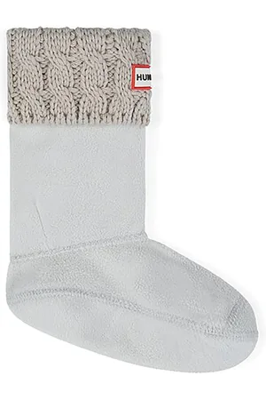 Hunter Childrens Unisex Original Cable Cuff Tall Kids Boot Socks - Size X-Large