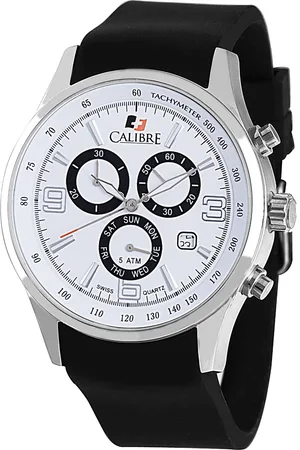 Calibre Mens Mauler Swiss Made Movement Watch Silicone Strap White Dial - One Size