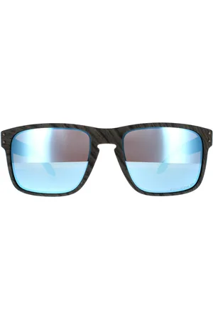 Oakley Rectangle Mens Woodgrain Prizm Deep Water Polarized Sunglasses - - One Size