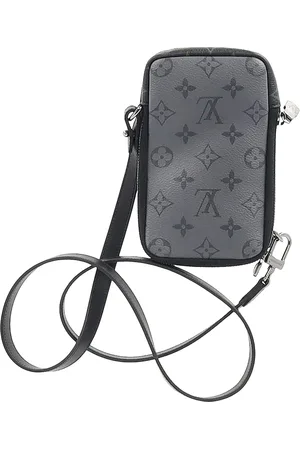 LOUIS VUITTON Pre-owned Mens Monogram Double Phone Pouch Bag in Grey Coated Canvas - Sheepskin - One Size