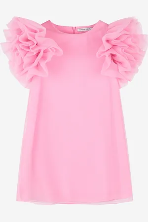 Mama Luma Girls Organza Ruffle Sleeve Dress in - Size 9-10Y