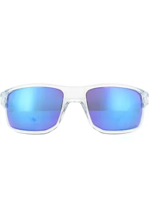 Oakley Wrap Mens Polished Clear Prizm Sapphire Sunglasses - - One Size