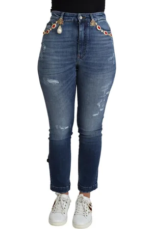 Dolce & Gabbana WoMens Embellished Skinny Trouser Cotton Jeans material_cotton - Size IT 36 (Womens)