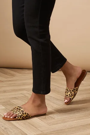 Oasis Womens Fable Leather Print Twist Front Mules - Size UK 6