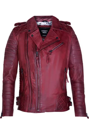 Infinity Mens Biker Quilted Brando Motorcycle Jacket - - Size Large