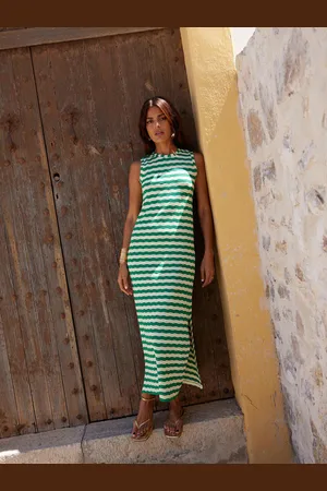 Ro&Zo Womens Stripe Column Knit Dress - Size 18 UK