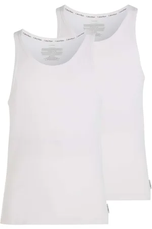 Calvin Klein Mens 2 Pack of Lounge Tank Tops in Cotton - Size Large