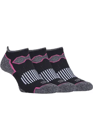 Storm Bloc Womens 3 Pack Ladies Short Ankle Running Sports Socks with Arch Support - - Size UK 4-6.5