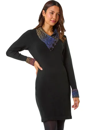 Roman Womens Overlap V-Neck Knit Dress - - Size 20 UK