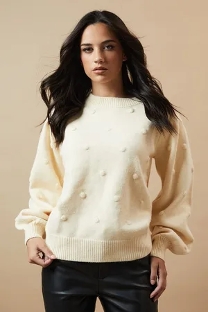 Oasis Womens Bobble Knit Crew Neck Jumper - - Size Small