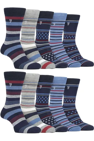 Farah Mens 10 Pair Multi-Pack Bright Bamboo Socks - - Size UK 6-11