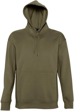 Sols Mens Slam Unisex Hooded Sweatshirt / Hoodie (Army) - - Size Medium