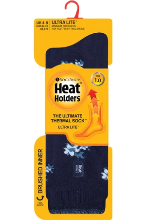 Heat Holders Womens - Ladies Ultra Lite Thermal Brushed Inner Yarn Design Socks - Floral (Bellis) - Size UK 4-8