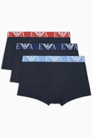 Emporio Armani Mens 3-Pack Trunks in Multi colour - - Size Small