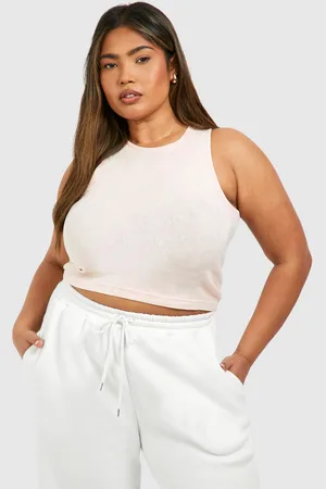 Boohoo Womens Plus Washed Rib Racer Vest - - Size 18 UK