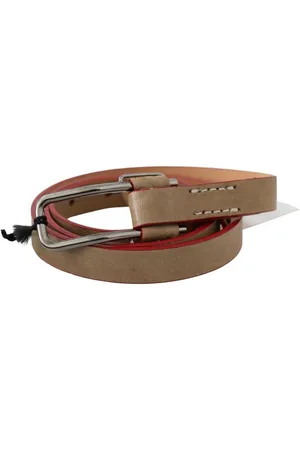 Costume National WoMens Leather Silver Logo Buckle Waist Belt - Size 85 cm
