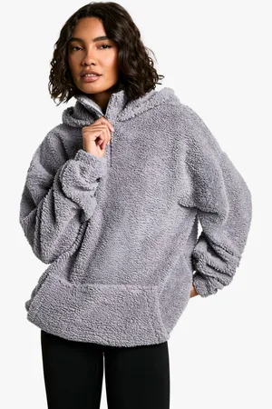 Boohoo Womens Tall Borg Hoodie - Cotton - Size X-Small