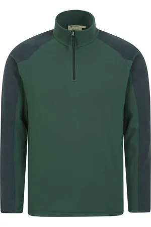 Mountain Warehouse Mens Ashbourne II Half Zip Fleece Top ( Green) - Size Large