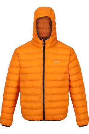 Regatta Mens Marizion Baffled Hooded Padded Jacket ( Pepper/Burnt Copper) - Size Small
