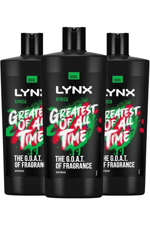 Lynx Mens G.O.A.T Shower Gel up to 12H Refreshing Fragrance XXXL Africa 700ml, 3 Pack - - One Size