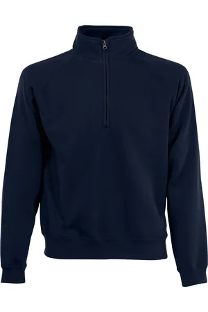 Fruit Of The Loom Mens Zip Neck Sweatshirt (Deep ) Cotton - Size Medium