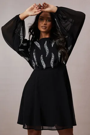Oasis Womens Occasion Embellished Batwing Mini Dress - - Size 8 UK