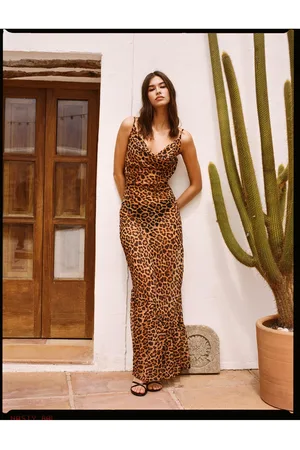 NASTY GAL Womens Print Cowl Strappy Maxi Dress - Size 6 UK