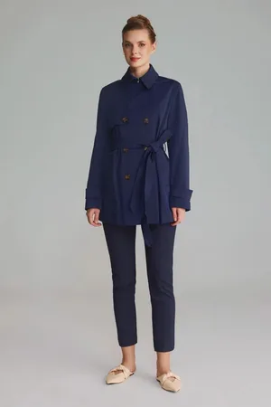 Gusto Womens Short Trench Coat - - Size Small