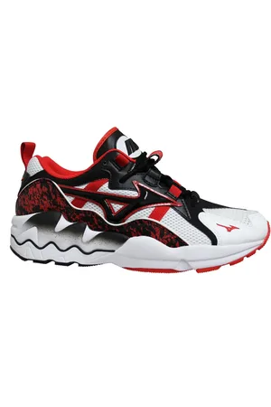 Mizuno Sport Style Wave Rider 1 /Black/Red Trainers - Mens - Size UK 5.5
