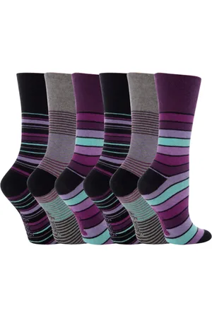 Gentle Grip Womens - 6 Pairs Ladies Non Elastic Socks - GG10 - Cotton - Size UK 4-8