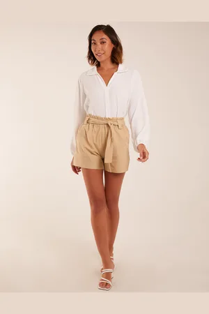 Blue Vanilla Womens Belted Shorts - Cotton - Size Large