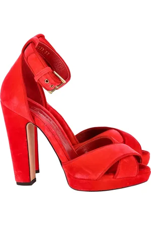 Alexander McQueen Pre-owned Womens Ankle Strap Sandals in Suede - Size EU 37