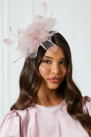 Quiz Womens Pink Diamante Flower Headband Fascinator - One Size