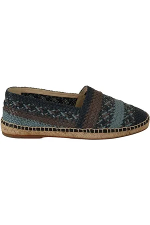 Dolce & Gabbana Mens Gray Slip On Buffalo Espadrille Shoes Leather - Size EU 40