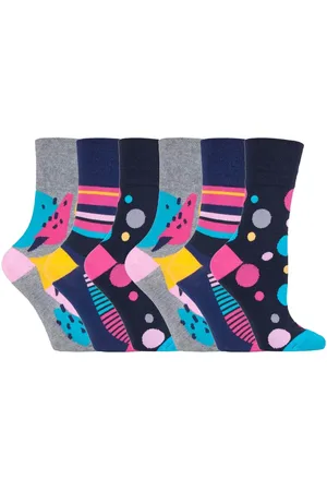 Gentle Grip Womens - 6 Pairs Ladies Non Elastic Socks - GG189 - Cotton - Size UK 4-8