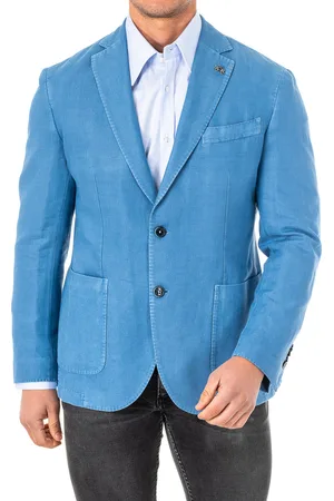 La Martina Mens Long sleeve blazer with lapel collar JMJA01 man - - Size EU 50