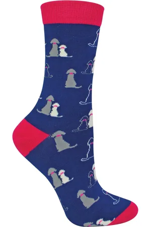 Miss Sparrow Womens 1 Pack Ladies Novelty Dog Pattern Bamboo Socks - - Size UK 4-7