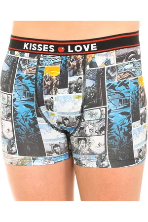 Kisses and Love Mens breathable fabric boxer Comic Model KL10009 - - Size Medium