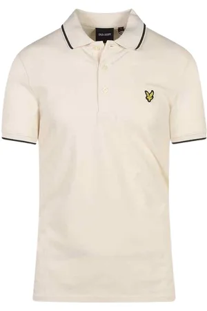 Lyle & Scott Mens Tipped Collar Chalk Polo Shirt - Cotton - Size 2XL