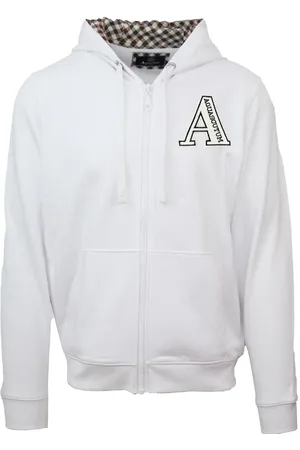 Aquascutum Mens Classic Large A Logo Zip-Up Hoodie - Size Large
