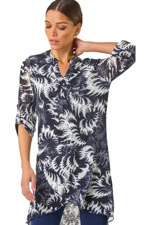 Roman Womens Abstract Print Layered Tunic Top - - Size 16 UK