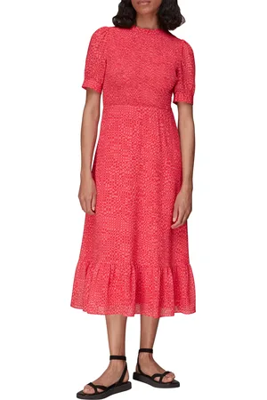 Whistles Womens Shirred Checkerboard Dress - - Size 8 UK